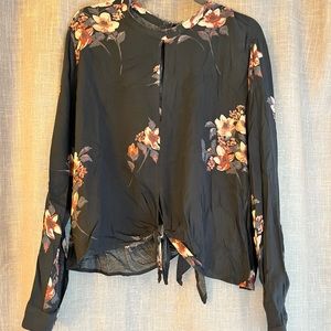 Floral top with cut out details